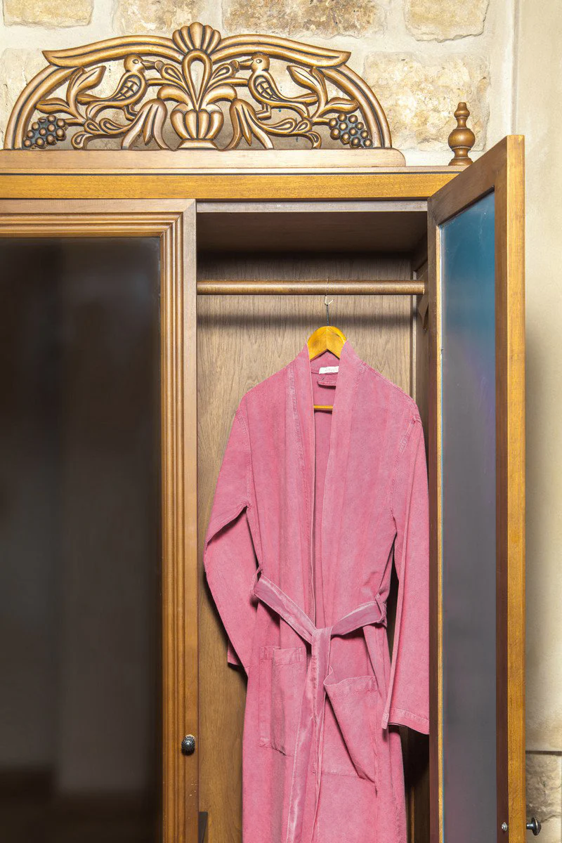 Stonewashed Cotton Robe – Rose