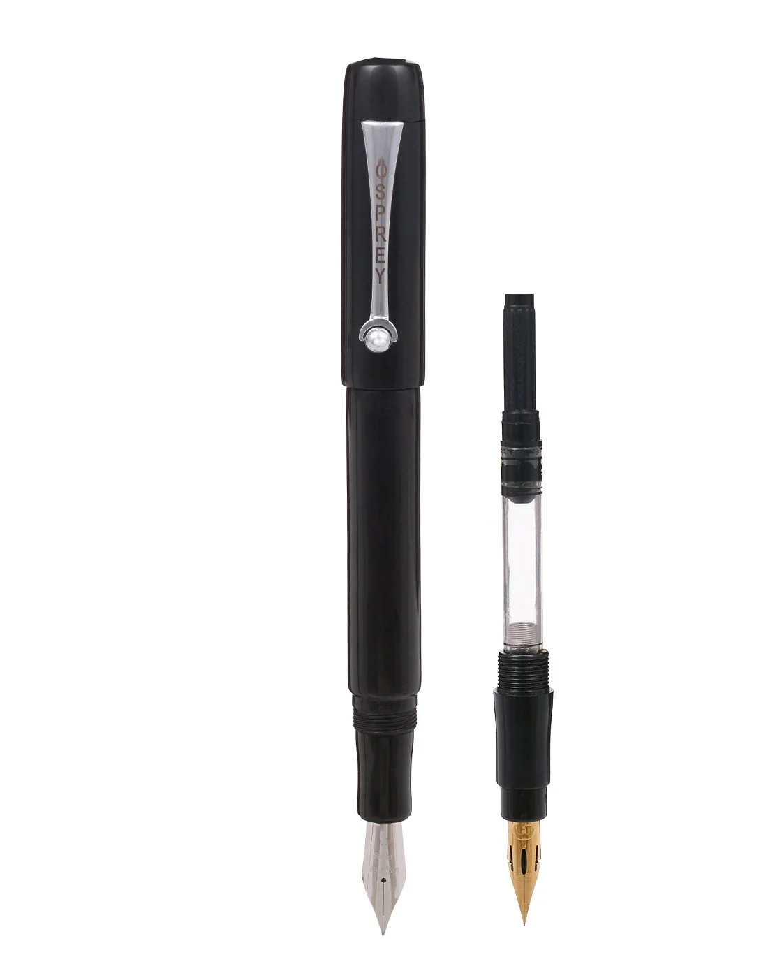 Black (Ebonite) Milano Fountain Pen with Standard and Flex Nib Options