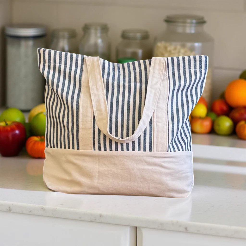 Canvas Tote Bag - Gold Stripes