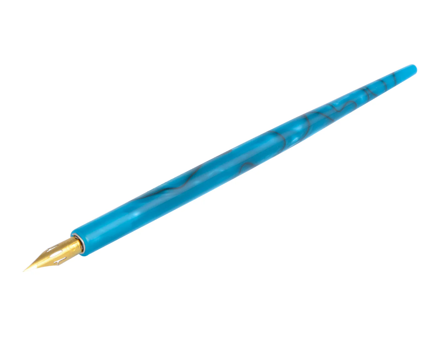 Straight Penholder  Blue-Black Swirl - 6.75