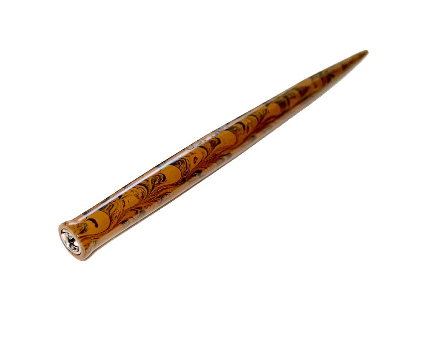 Straight Penholder Ebonite - Brown and Black Ripple 6.75