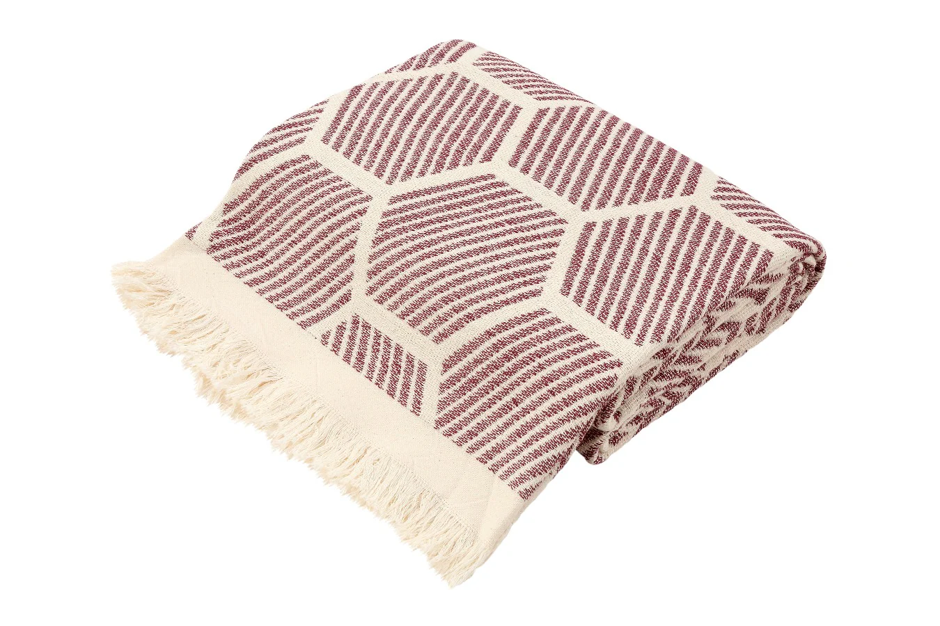 Atlas Cotton Throw - Burgundy