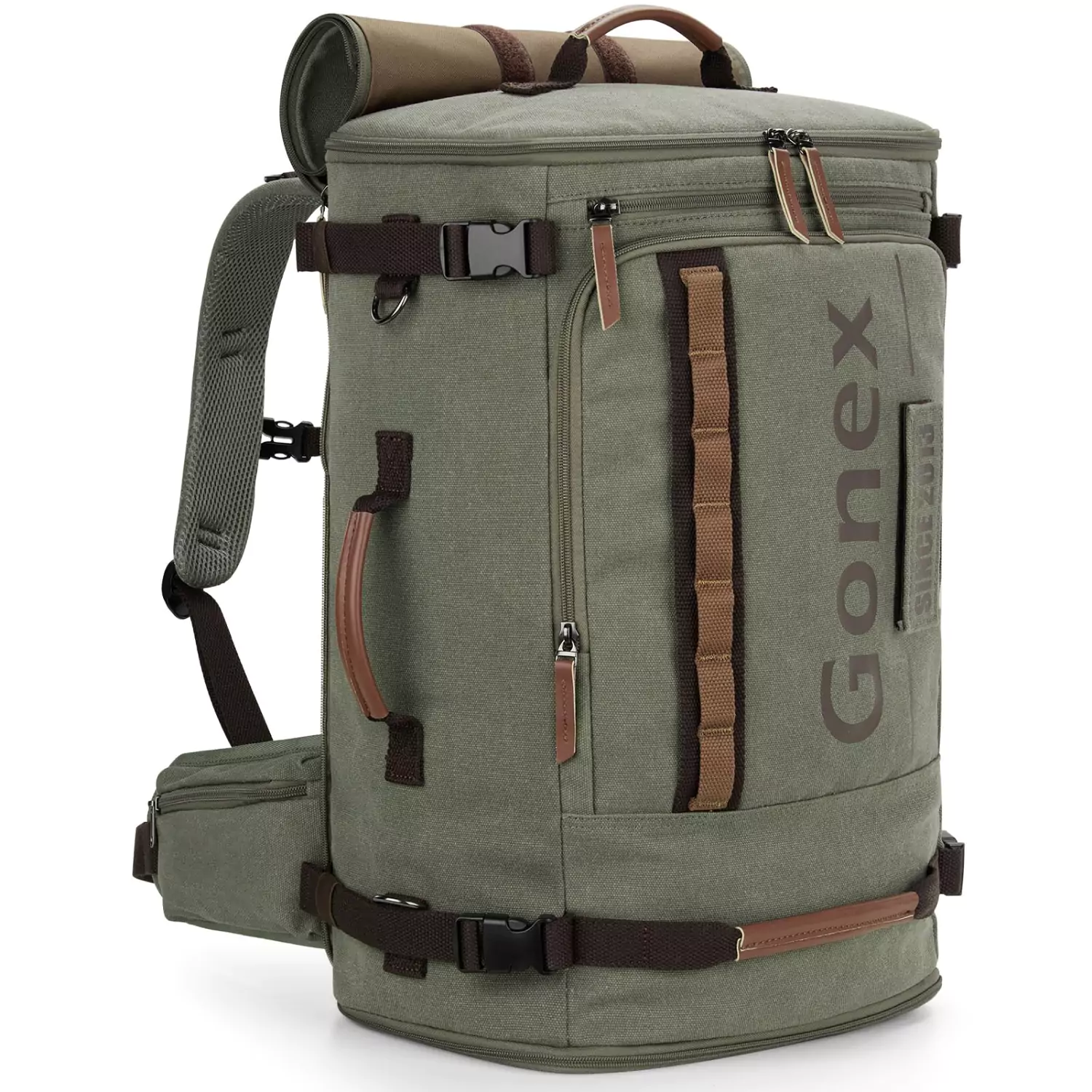 Gonex Canvas Laptop Backpack with Velcro Patch