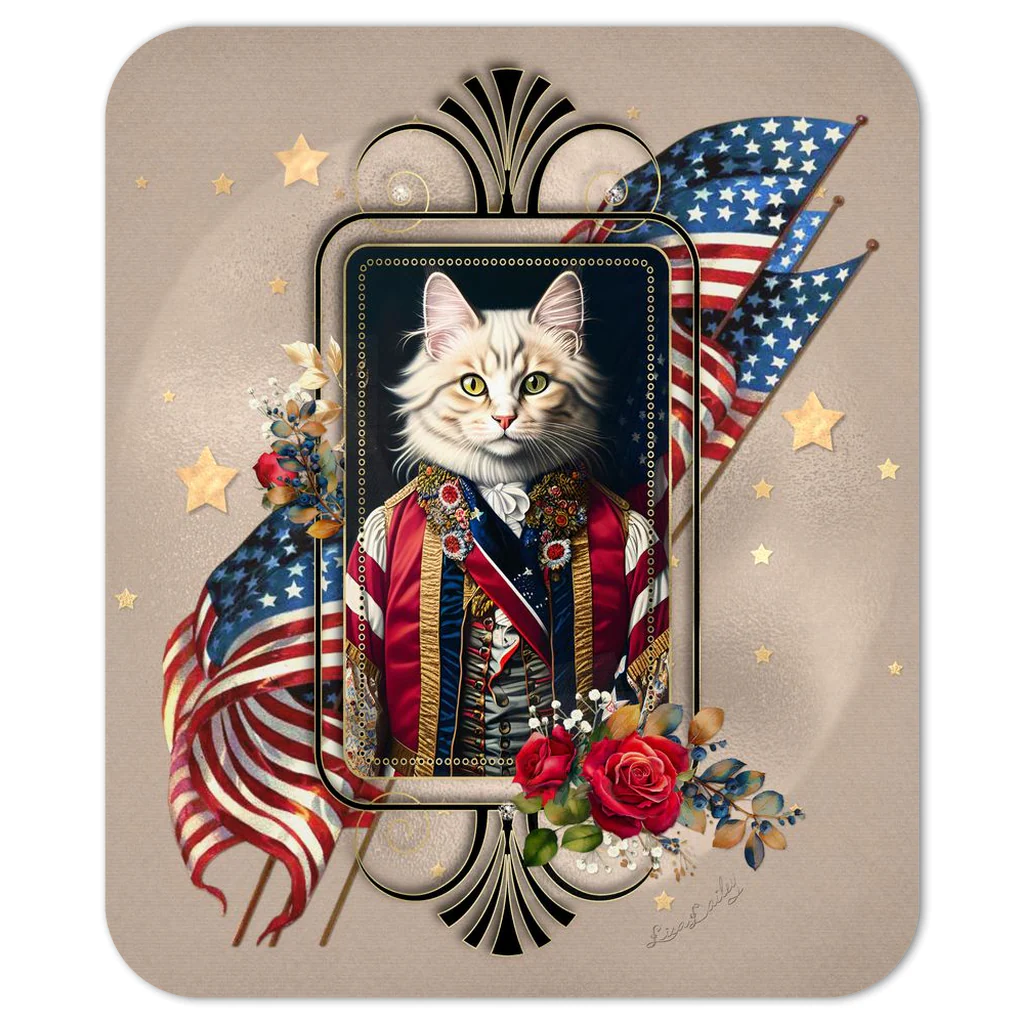 Patriotic Persian Cat - Mouse Pad