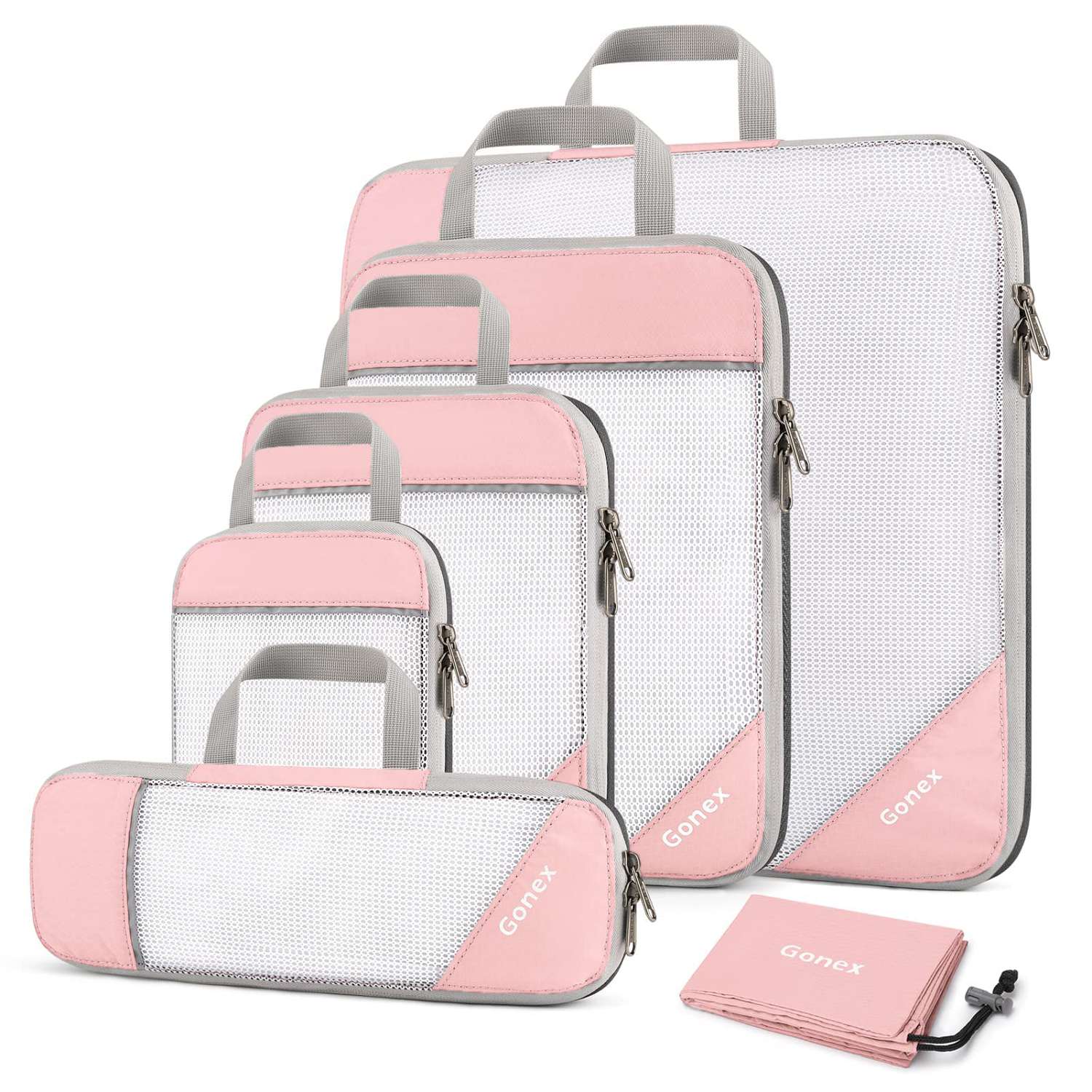 Gonex Compression Packing Cubes, Extensible Storage Mesh Organizers