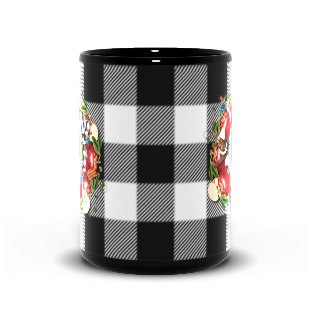 Sweet Apple Pie - Buffalo Plaid - Black Mug
