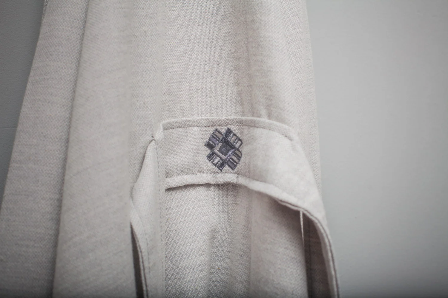 Wool/Cotton Blend Robe – Light Grey