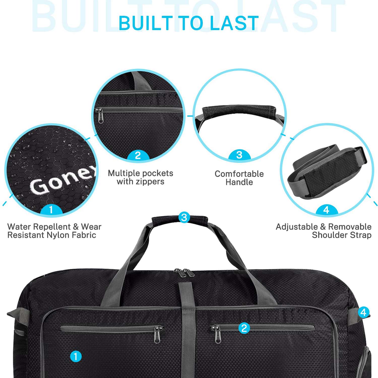 Gonex 150L Extra Large Foldable Duffle Bag for Travel