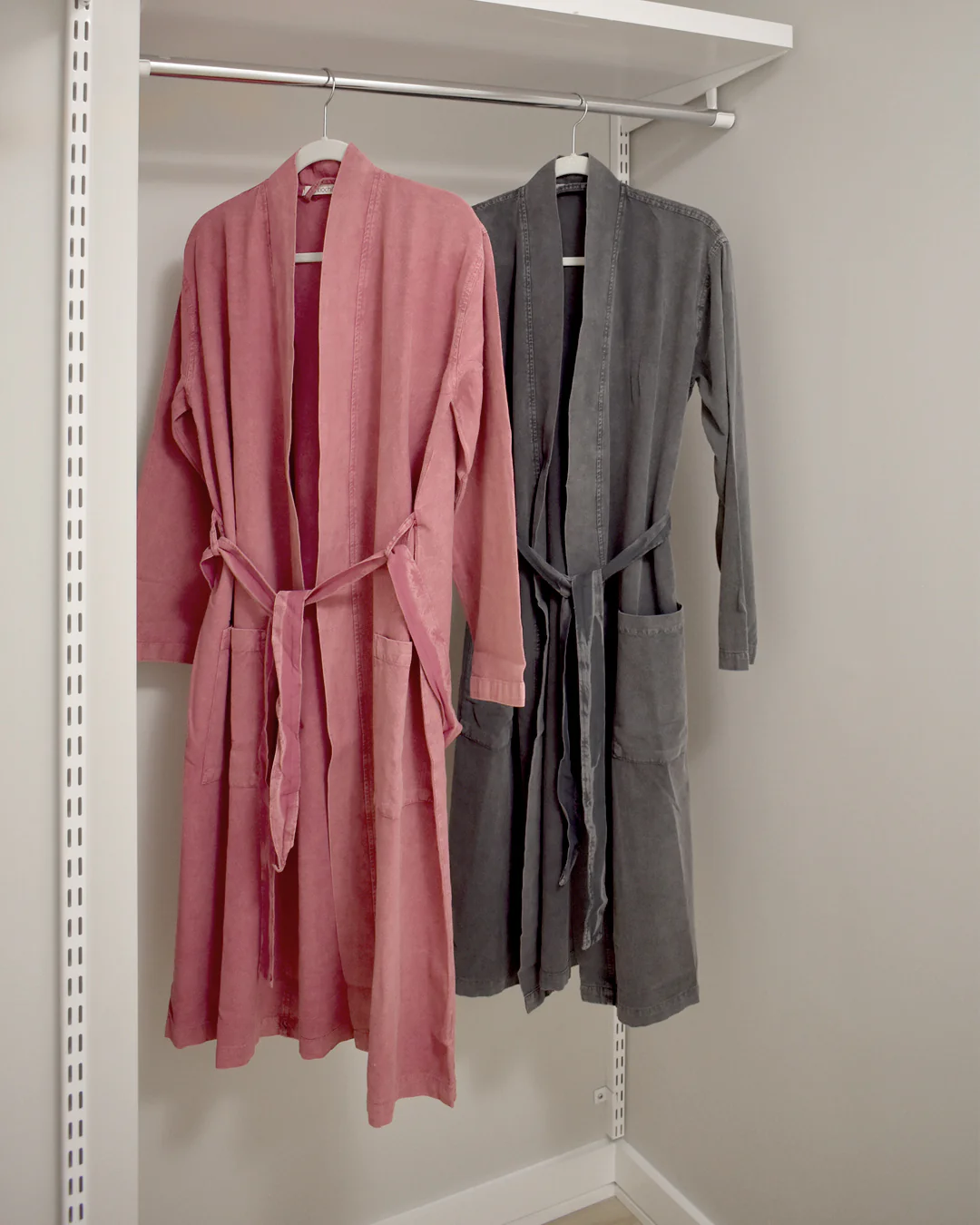 Stonewashed Cotton Robe – Rose