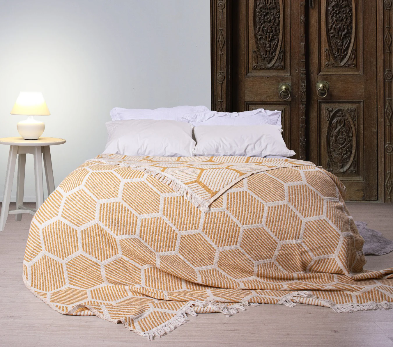 Atlas Cotton Throw - Mustard