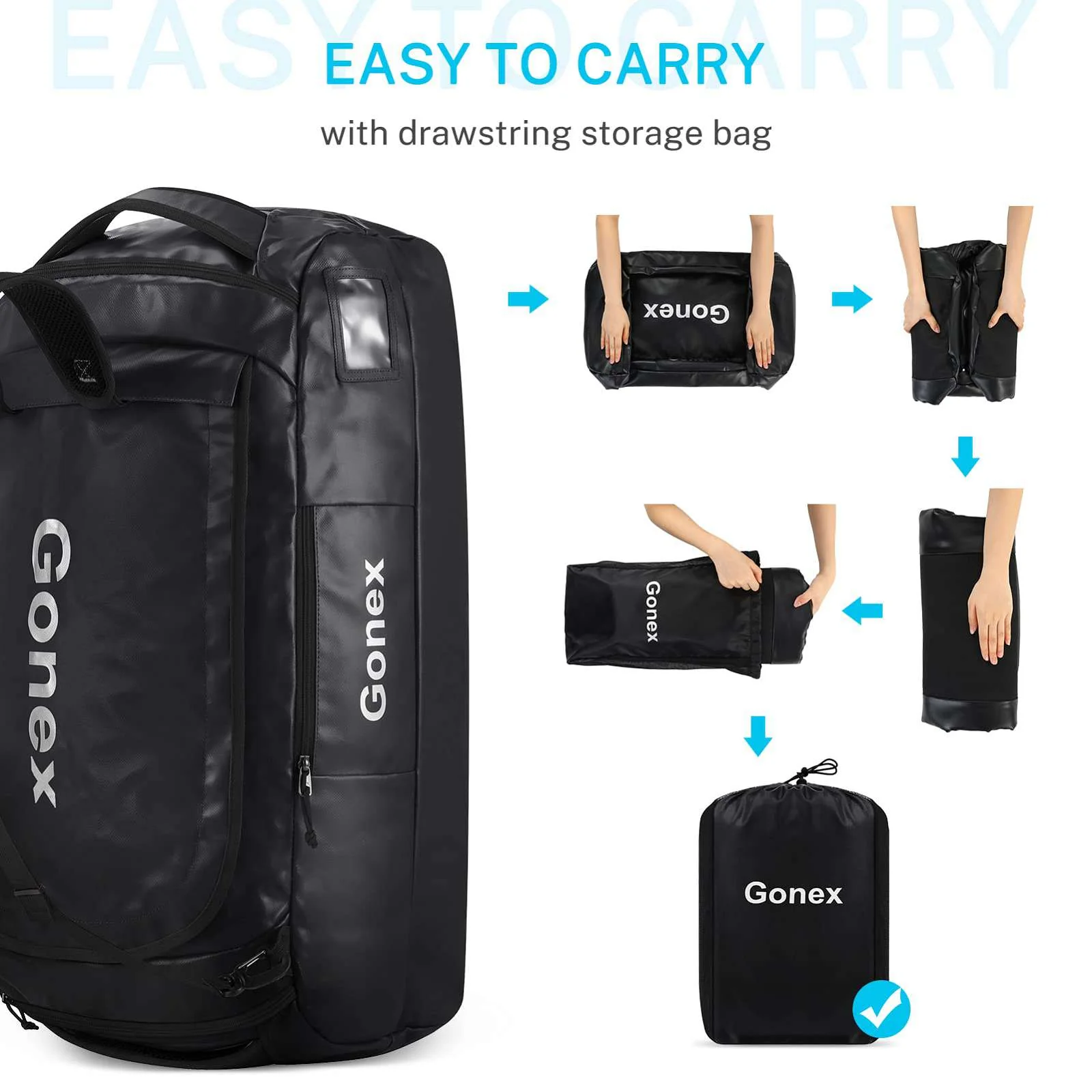 Gonex 80L Water Repellent Duffel Bag Backpack