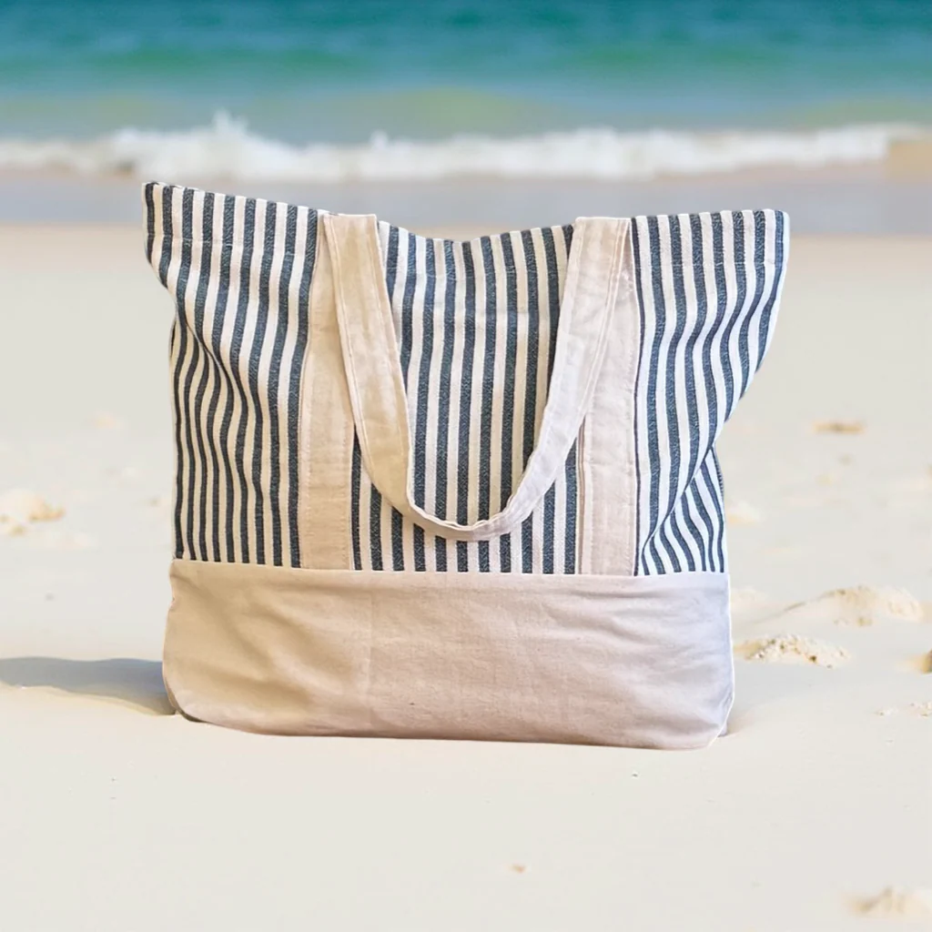 Canvas Tote Bag - Navy Stripes