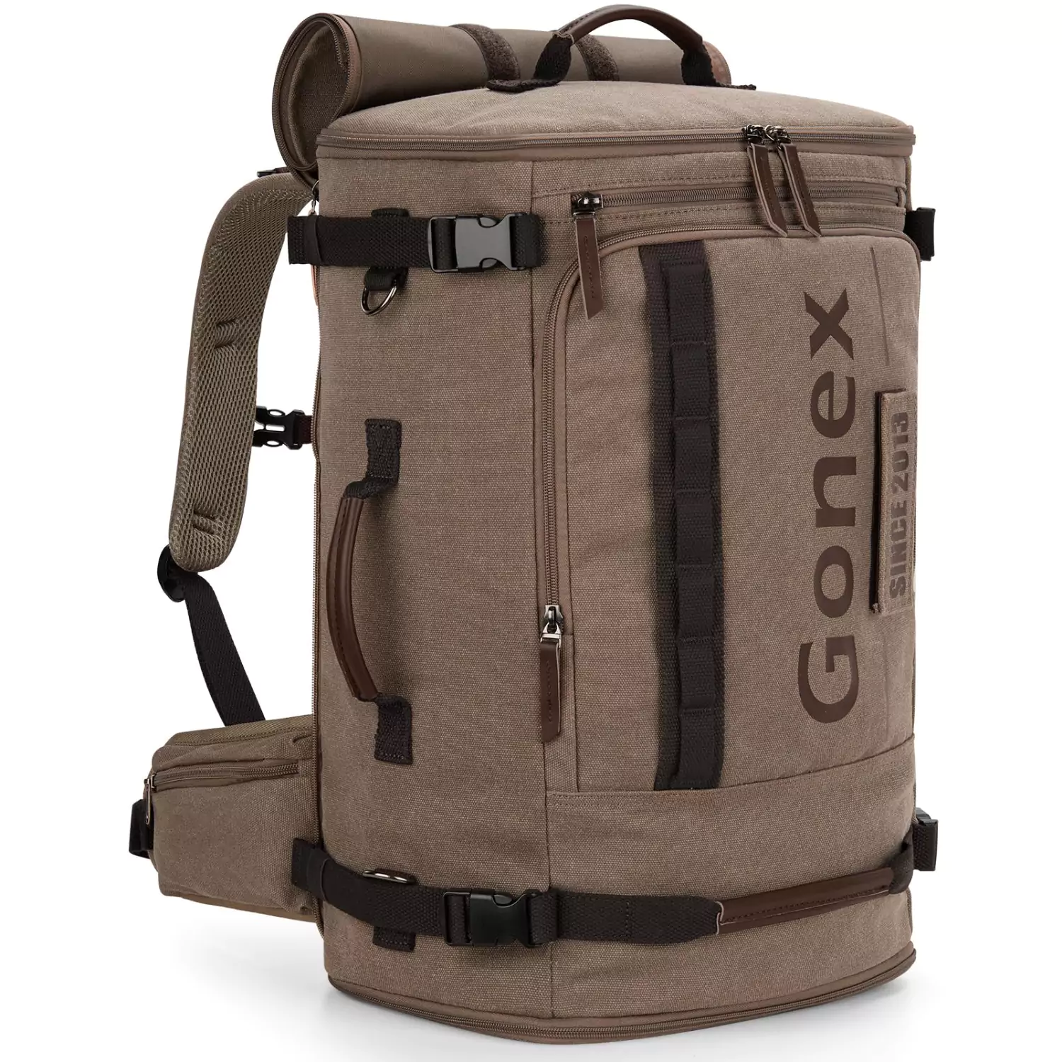 Gonex Canvas Laptop Backpack with Velcro Patch