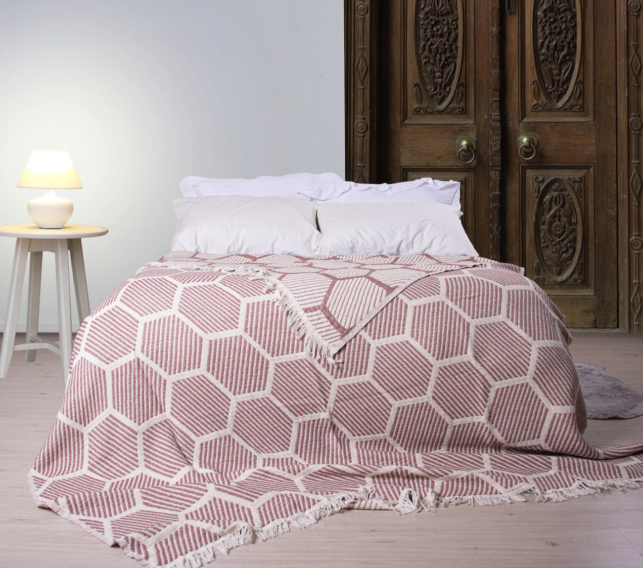 Atlas Cotton Throw - Burgundy