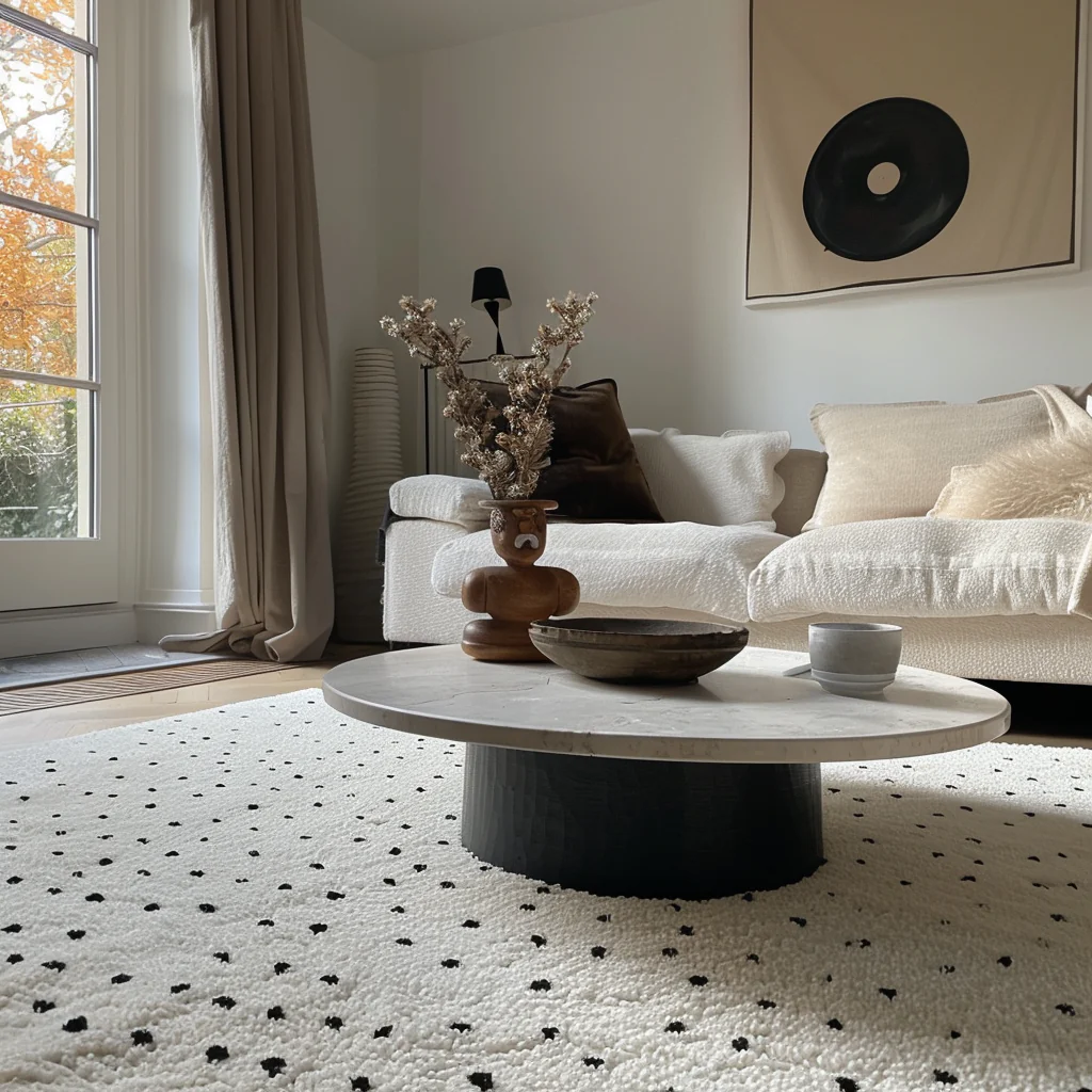 Holly Handwoven Berber Luxurious & Plush Polka Dot Wool Rug