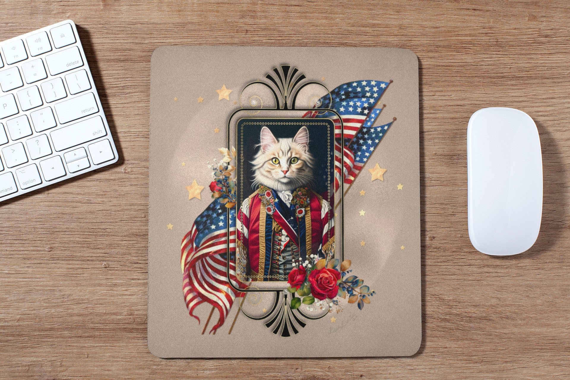 Patriotic Persian Cat - Mouse Pad