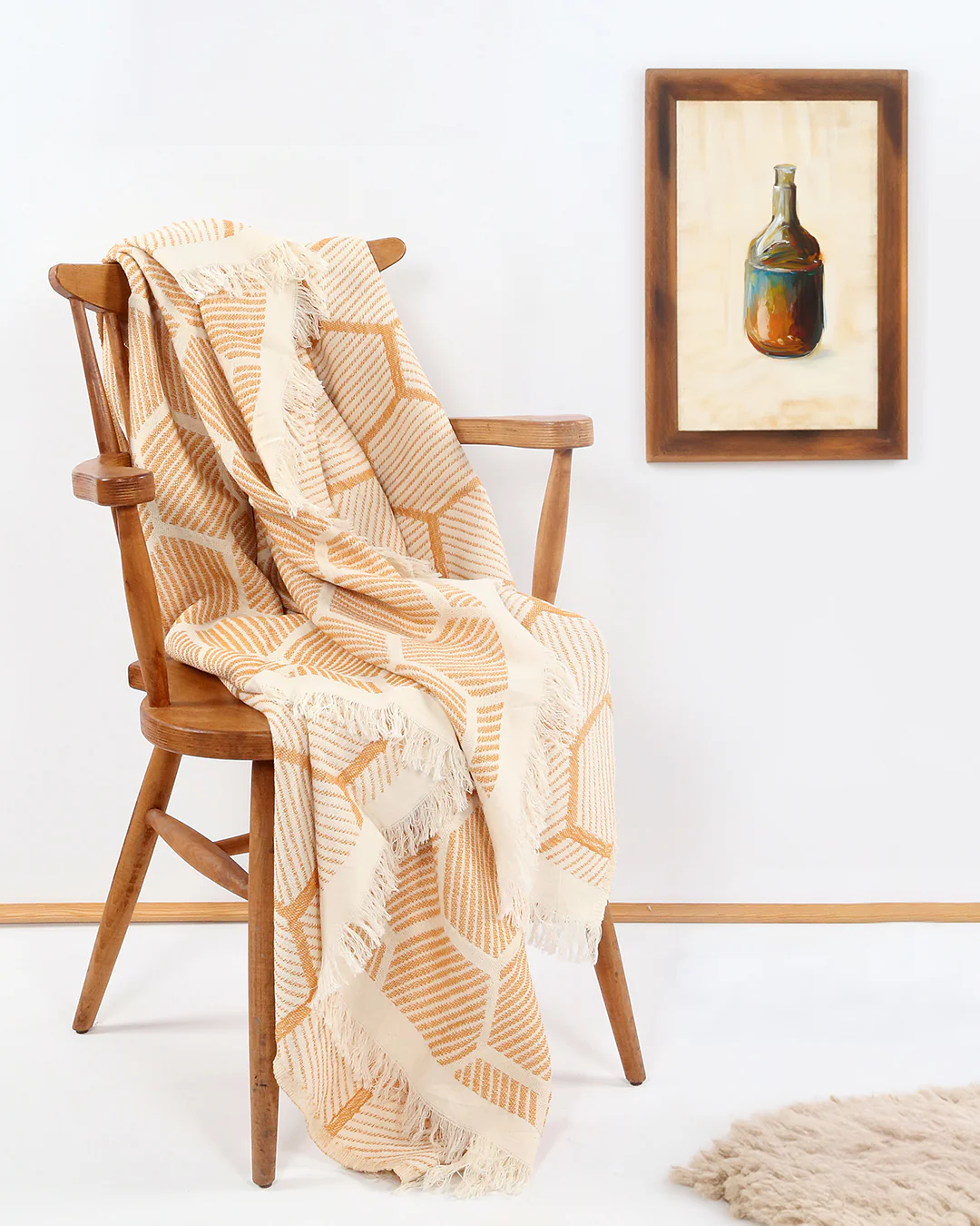 Atlas Cotton Throw - Mustard