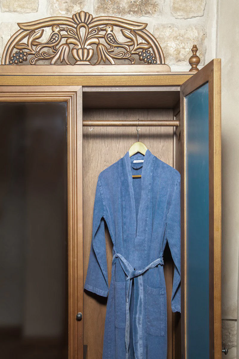 Stonewashed Cotton Robe – Indigo