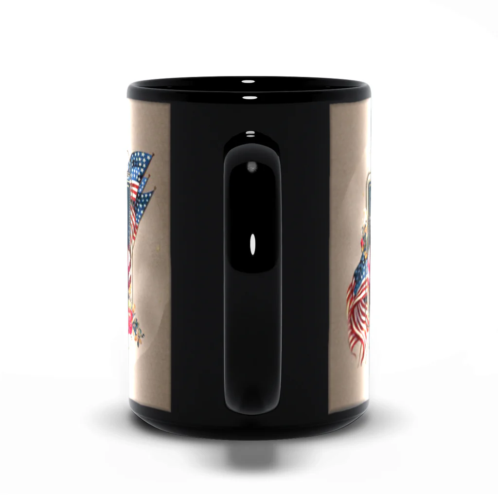 Patriotic Persian Cat - Black Mug