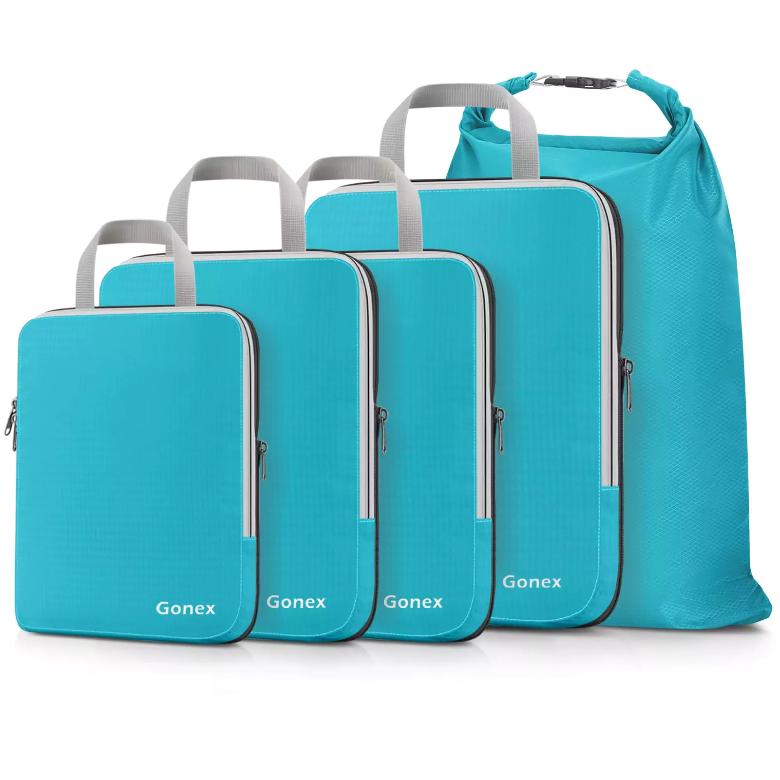 Gonex 5 Pcs Compression Packing Cubes with Laundry Bag
