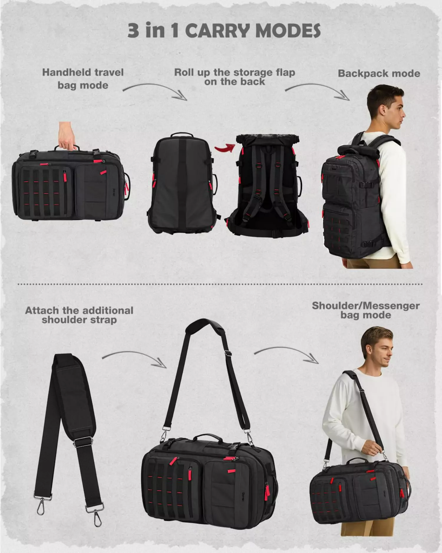 Gonex Nylon Carry-on Travel Backpack, 45L