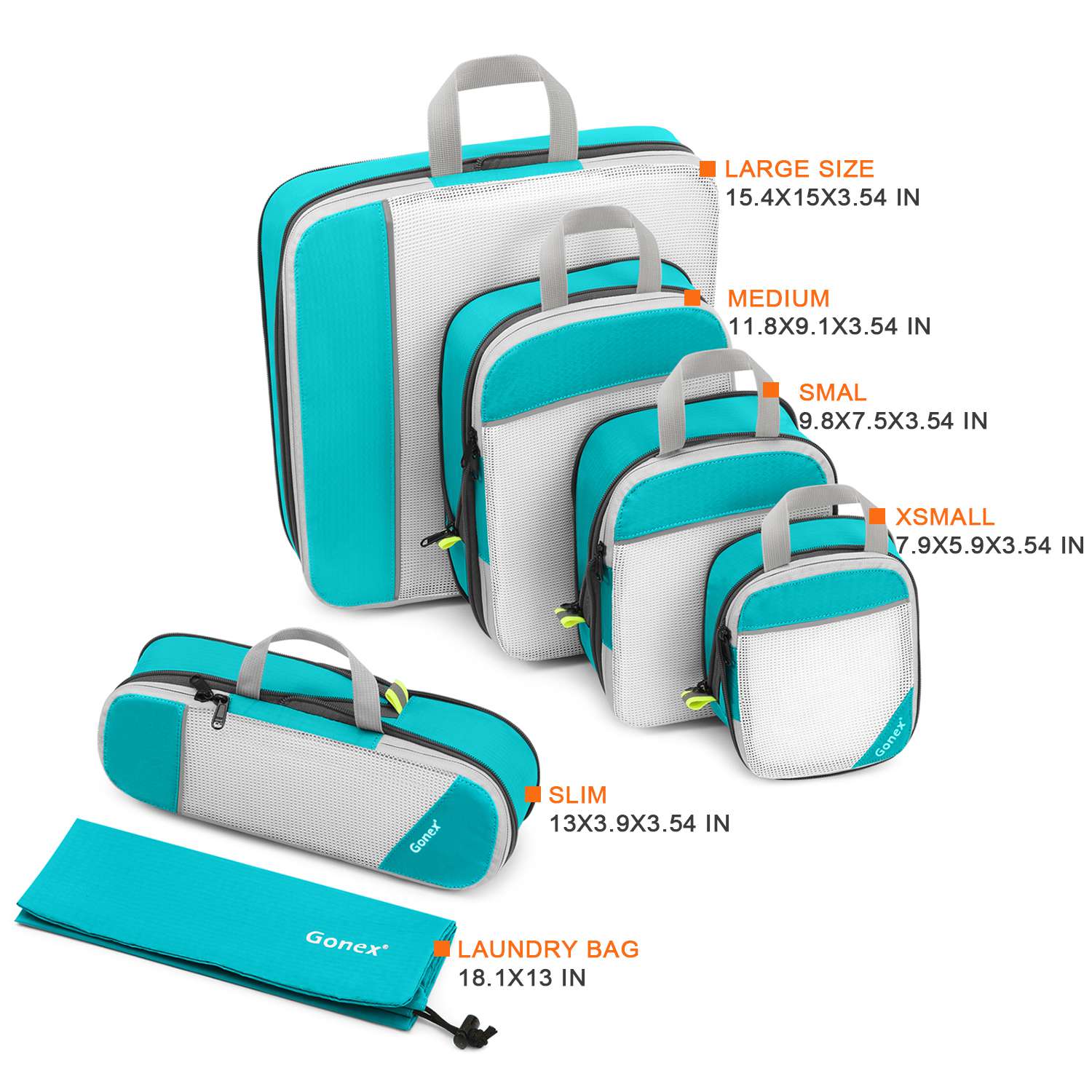 Gonex Compression Packing Cubes, Extensible Storage Mesh Organizers