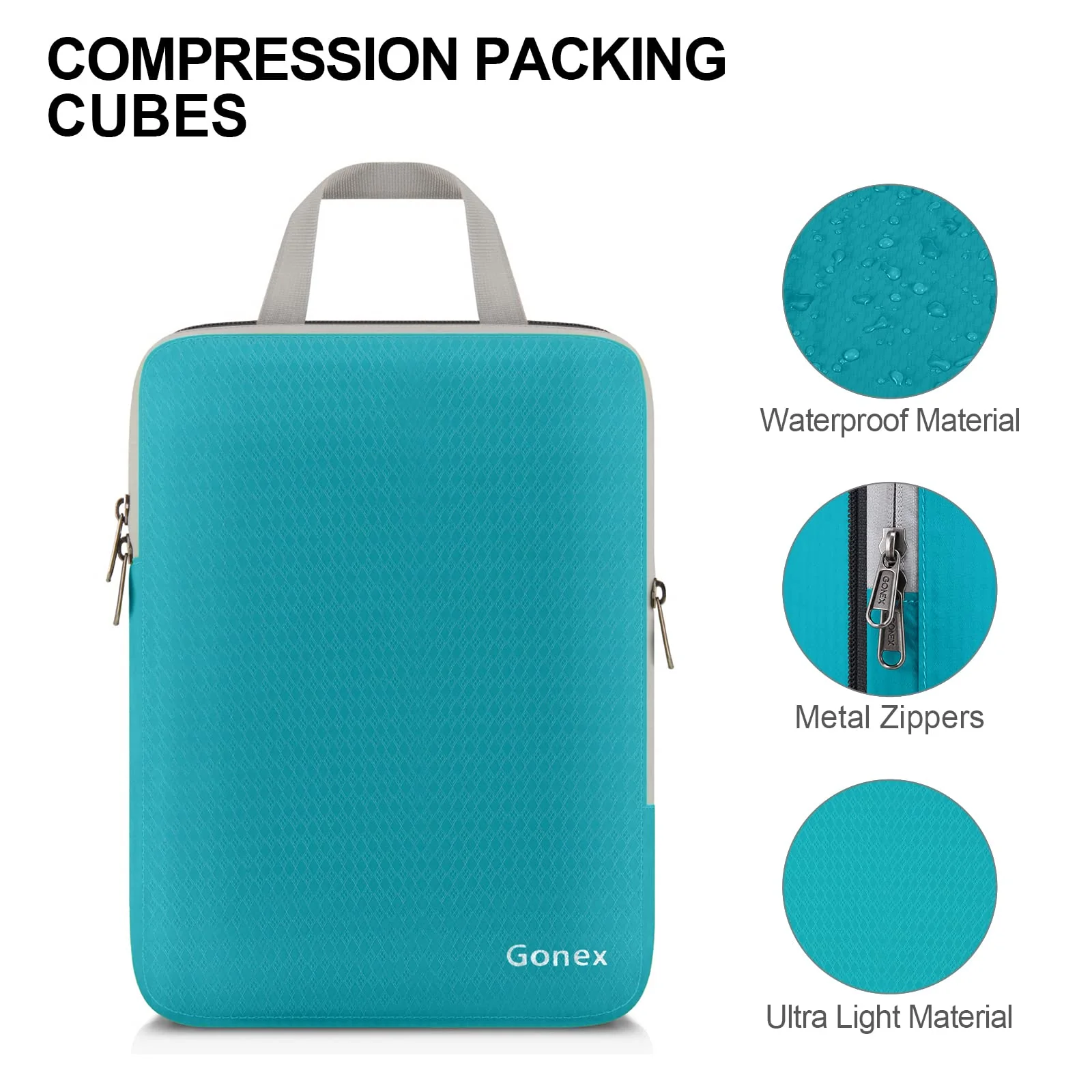 Gonex Compression Packing Cubes Set, Expandable Packing Organizers 4pcs