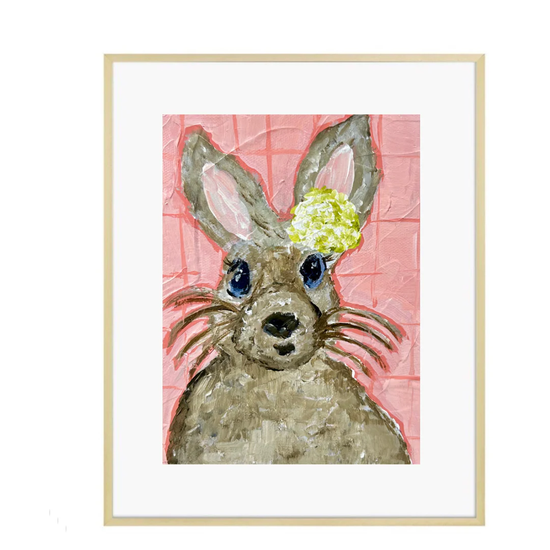 Peach Bunny Print