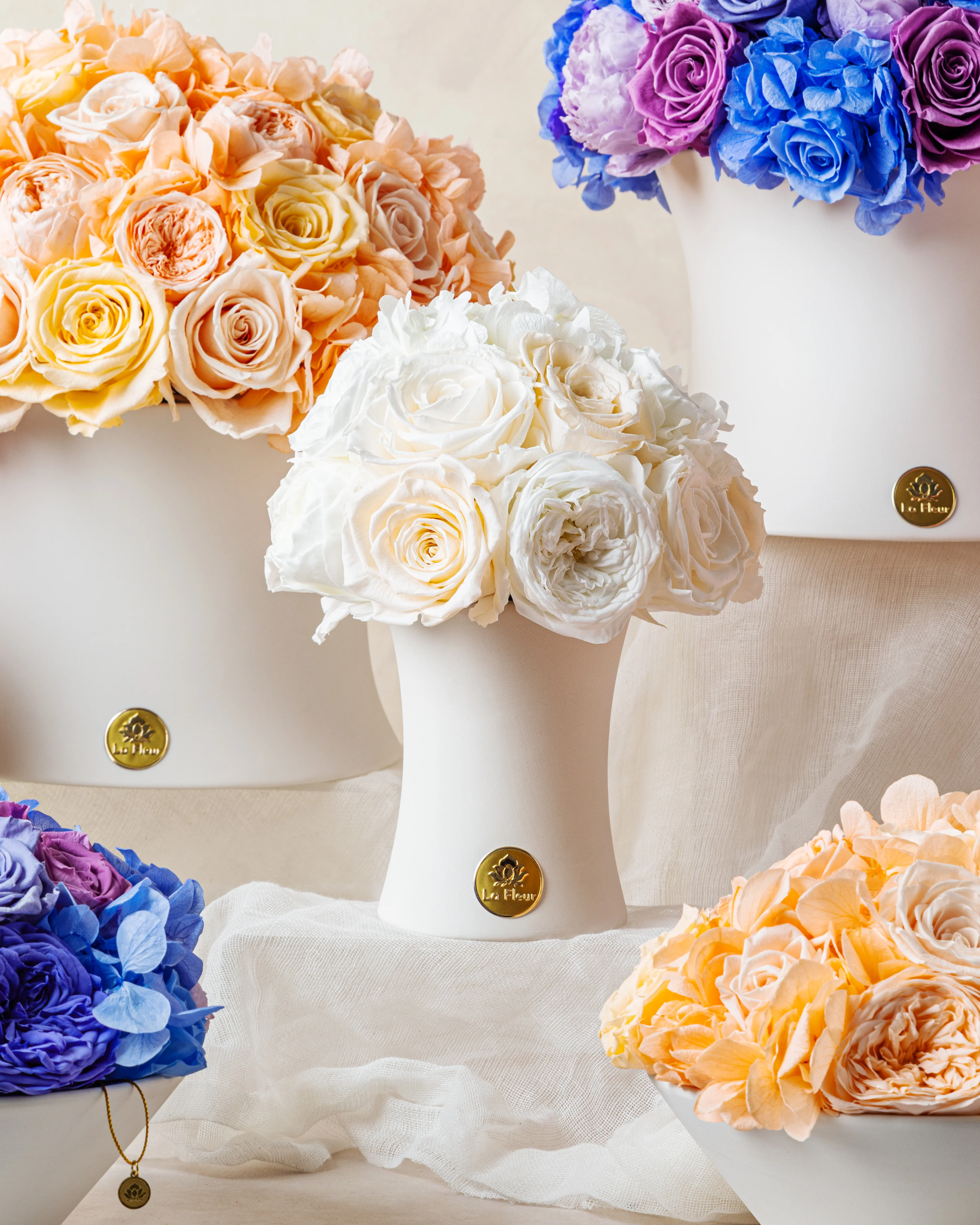 Creme Jardin Petite Dôme - White