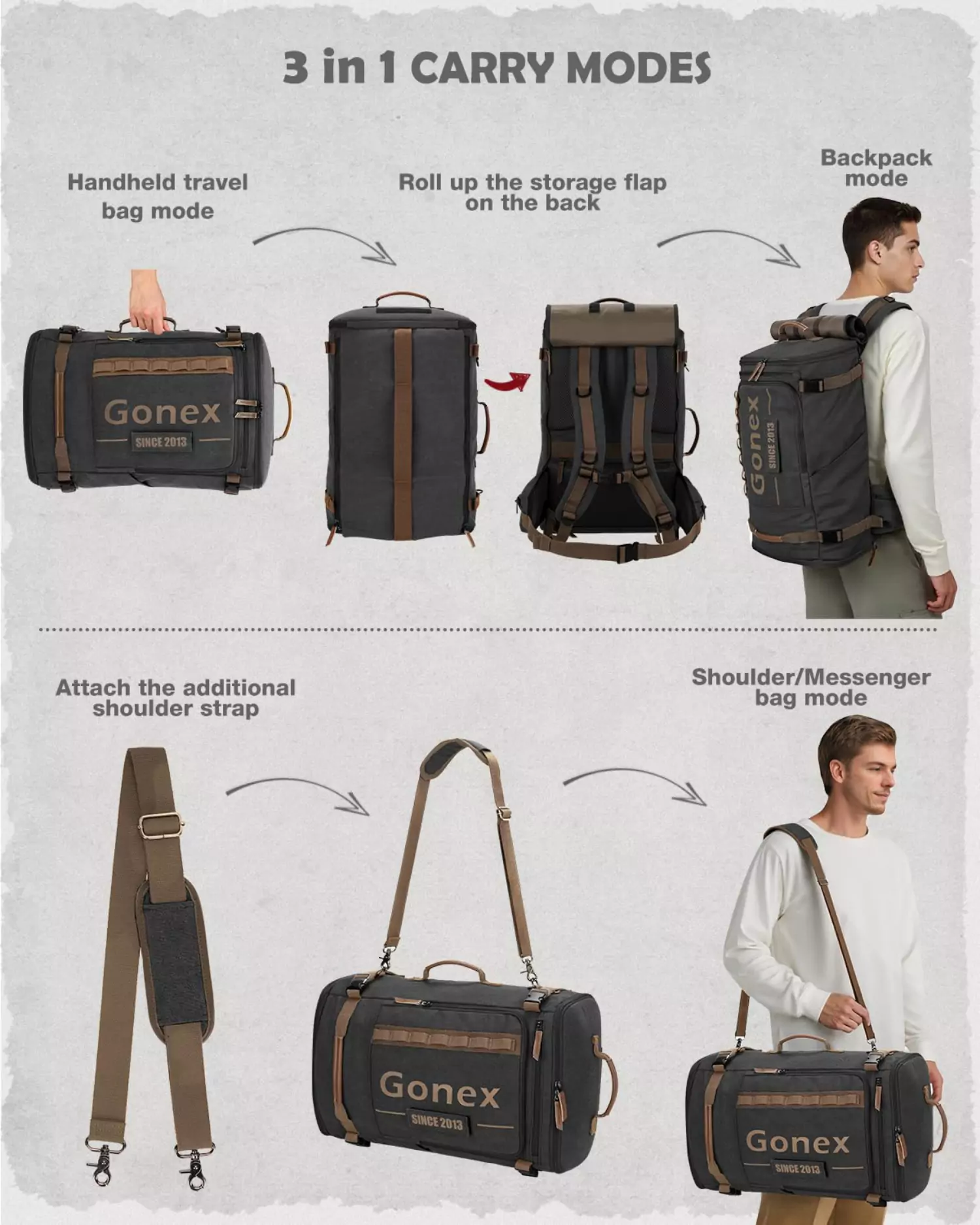 Gonex Canvas Laptop Backpack with Velcro Patch