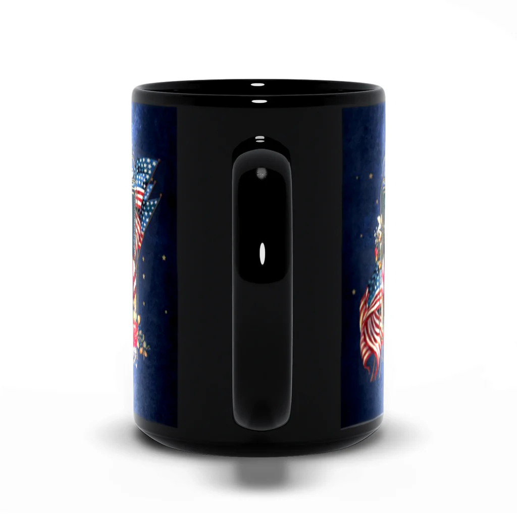 Patriotic Persian Cat - Black Mug