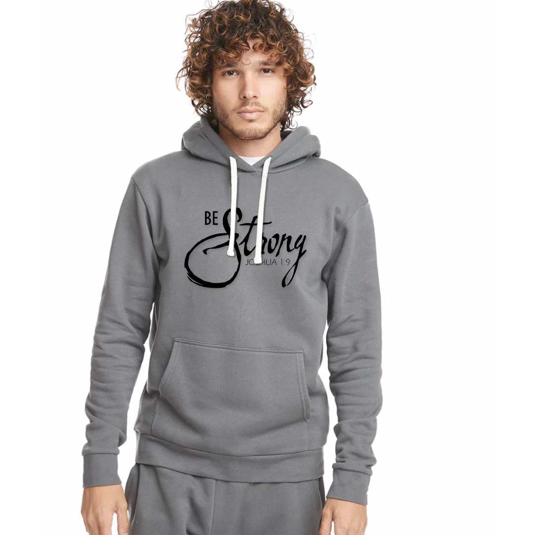 Men's Be Strong Grey Hoodie