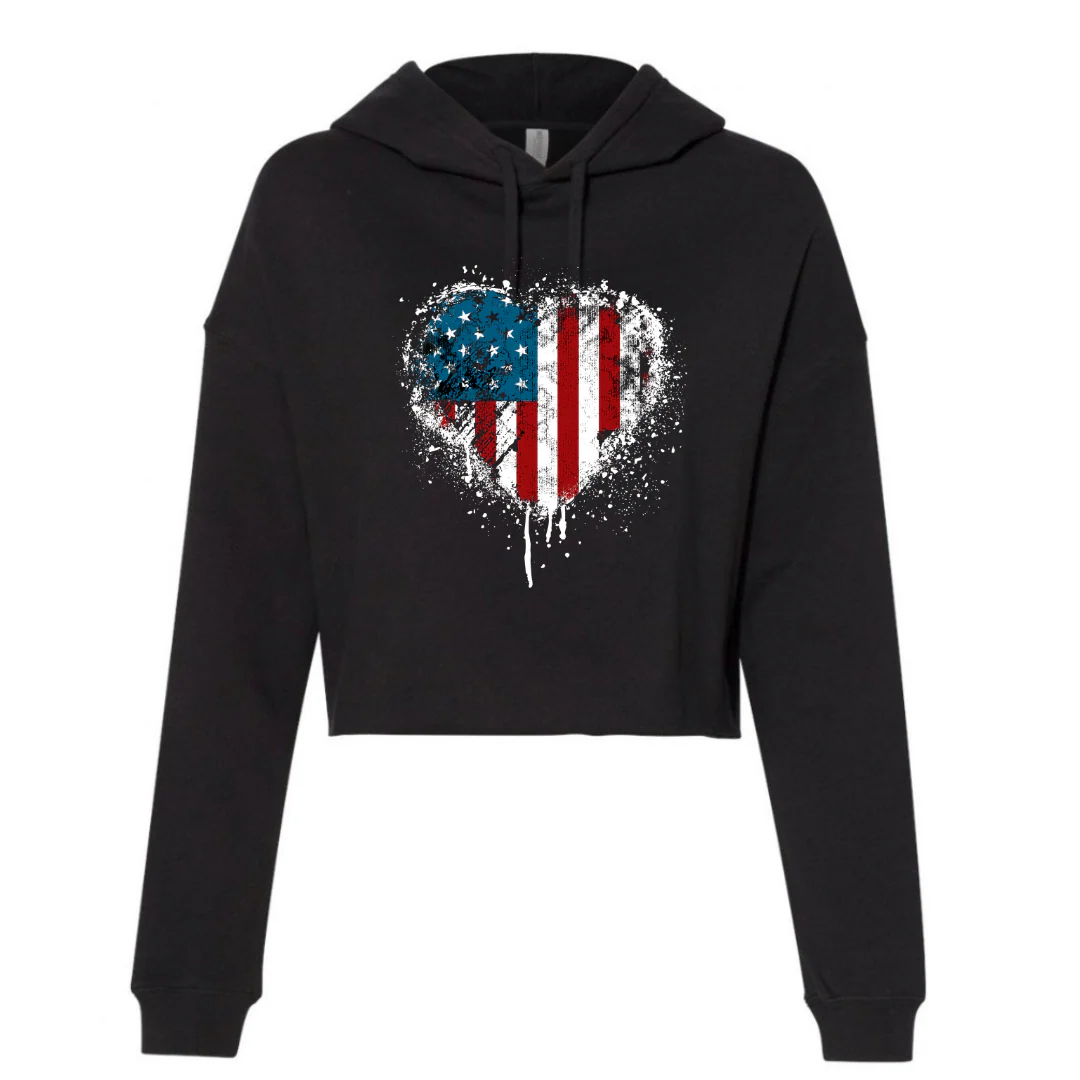 Love USA Crop Hoodie