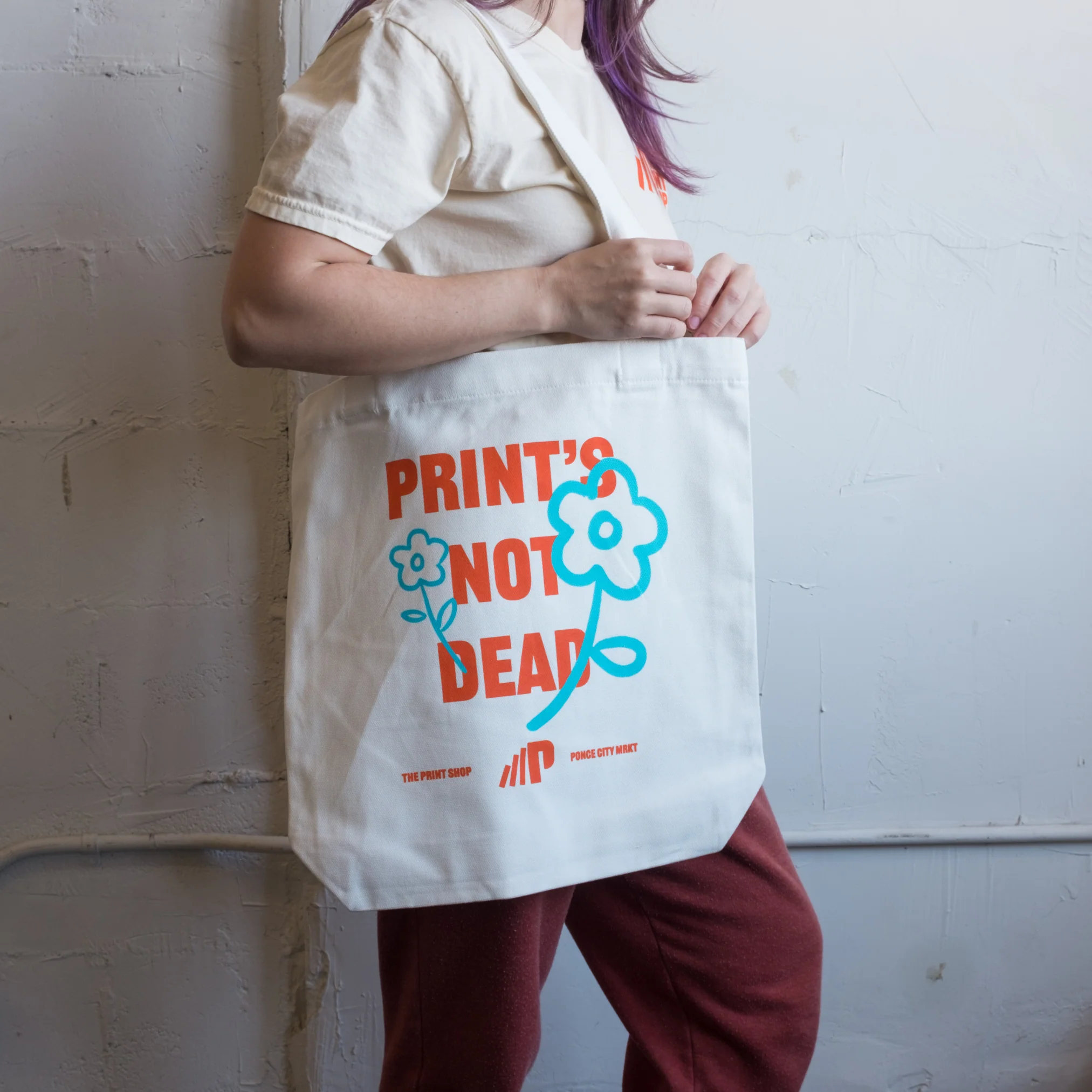 Print's Not Dead Canvas Tote