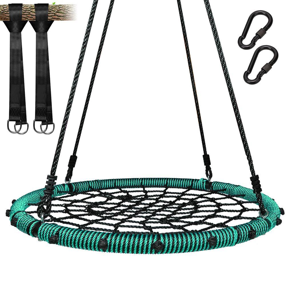 40 Kids Garden Tree Swing Seat Round Rope Hanging Flying Web Swing