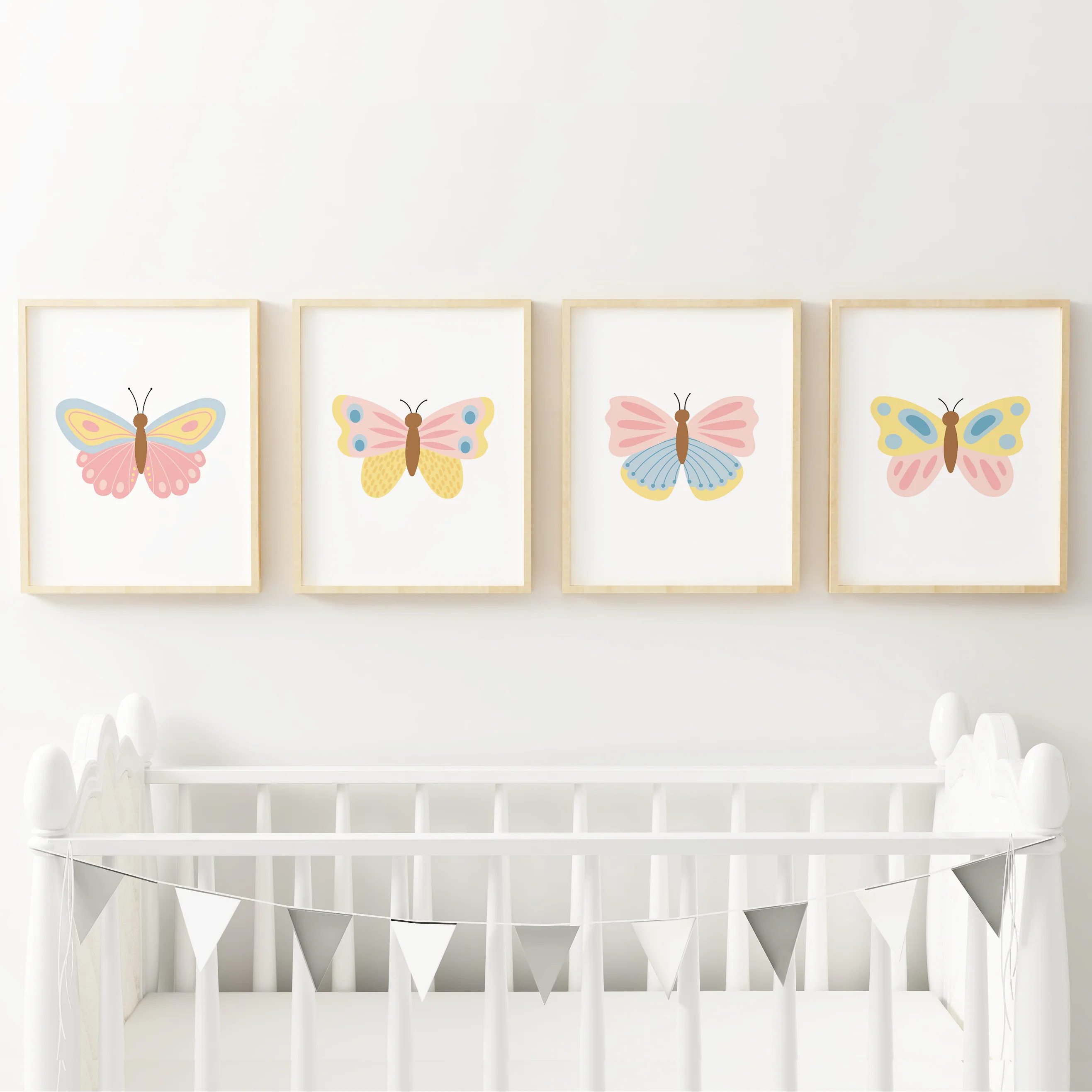 Beautiful Butterflies Art Prints (Set of 4)