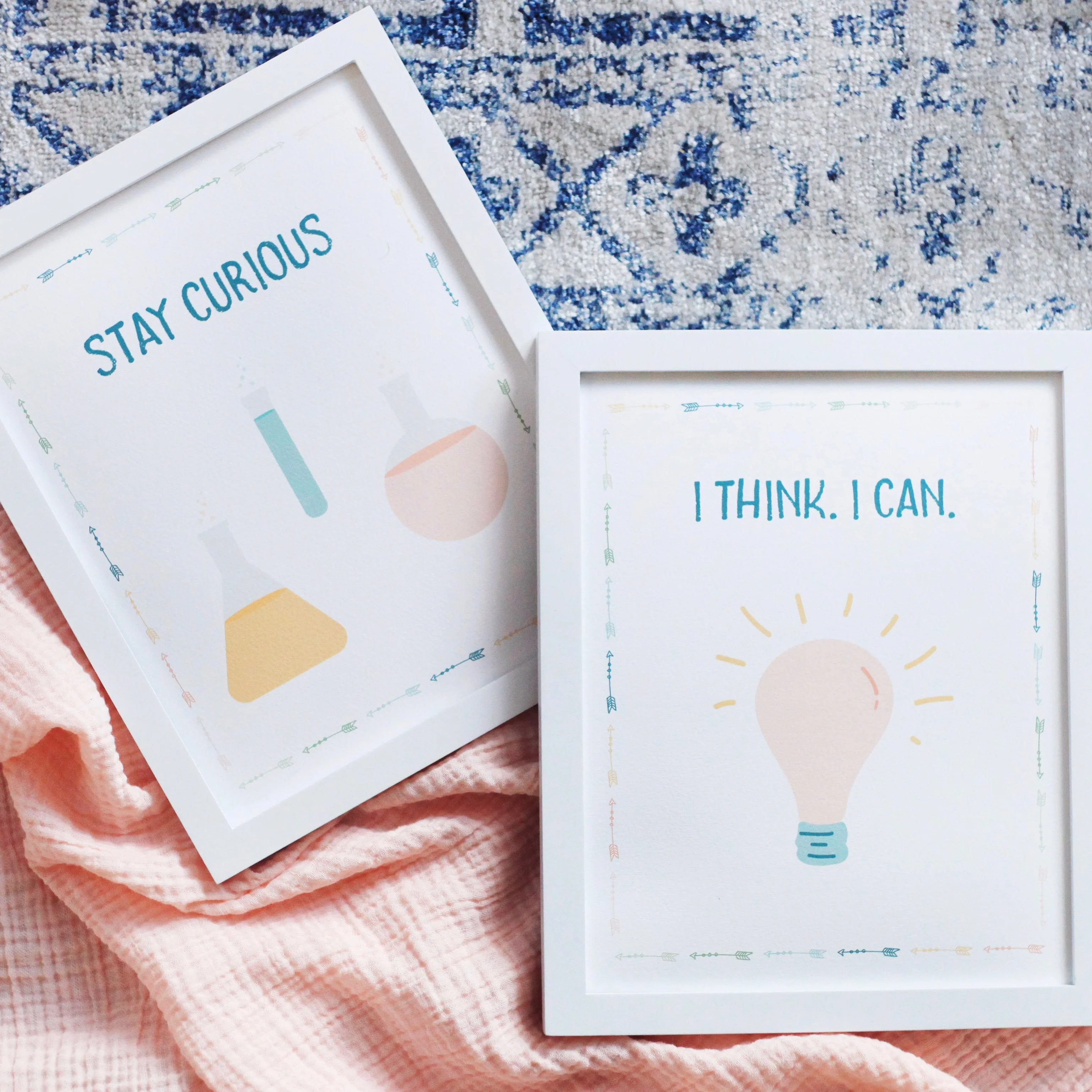 Pastel Science Art Prints (Set of 2)