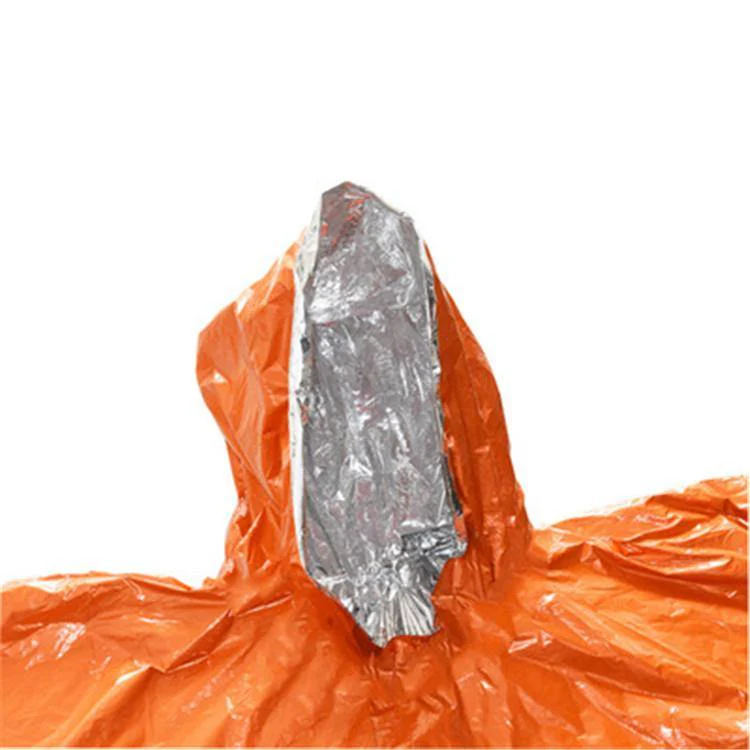 Emergency Survival Raincoat Poncho For Adult Outdoor Hiking Ultralight Waterproof Thermal Survival Space Raincoat