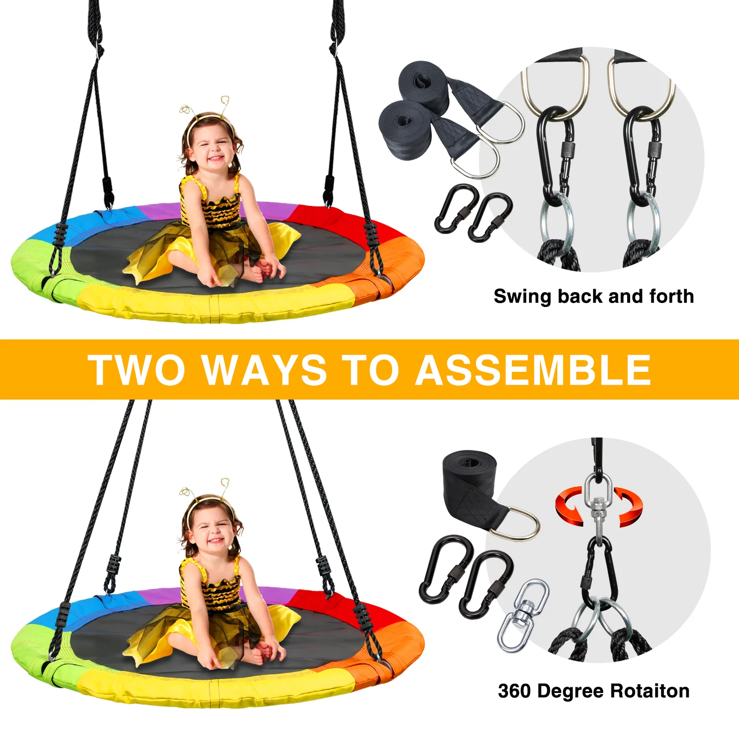 Kids Flying Saucer Tree Swing Hammock Play Kit Children Playground Yard Equipment