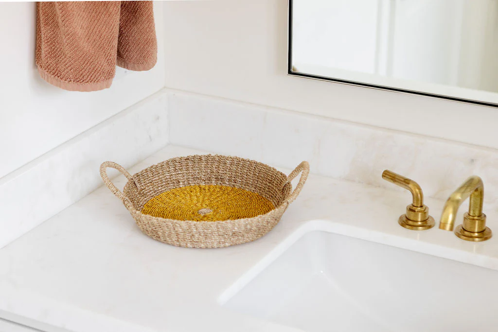 Woven Round Tray I Yellow