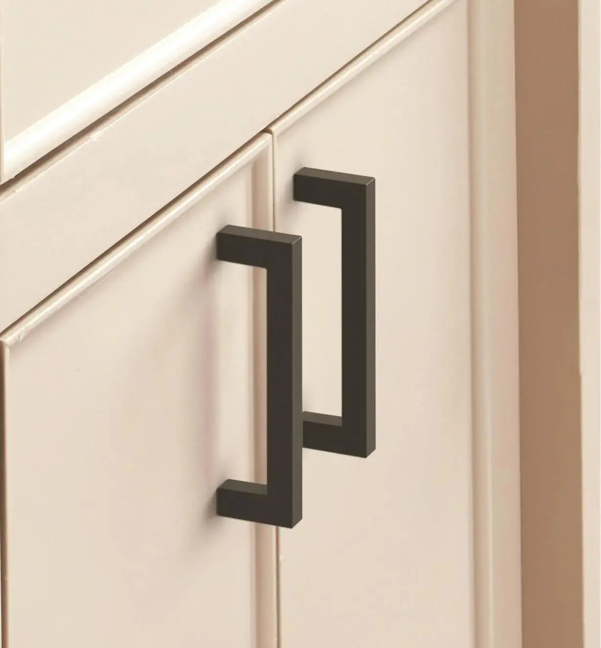 Squared Matte Black Cabinet Handles: Elegant Hardware for Kitchen & Furniture | Handcrafted Décor Brass Cabinet Pull - Drawer Pulls