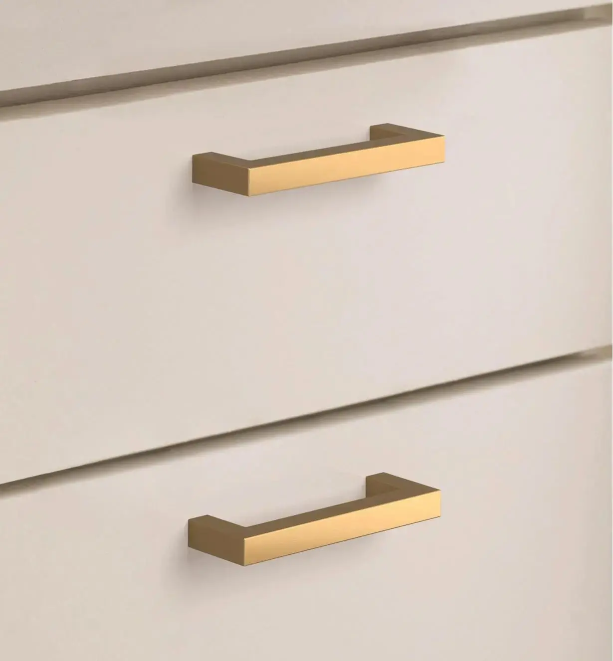 Squared Champagne Bronze Cabinet Handles: Elegant Hardware for Kitchen & Furniture | Handcrafted Décor Brass Cabinet Pull - Drawer Pulls