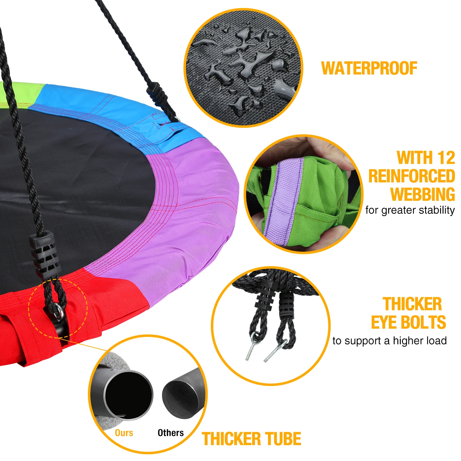 Kids Flying Saucer Tree Swing Hammock Play Kit Children Playground Yard Equipment