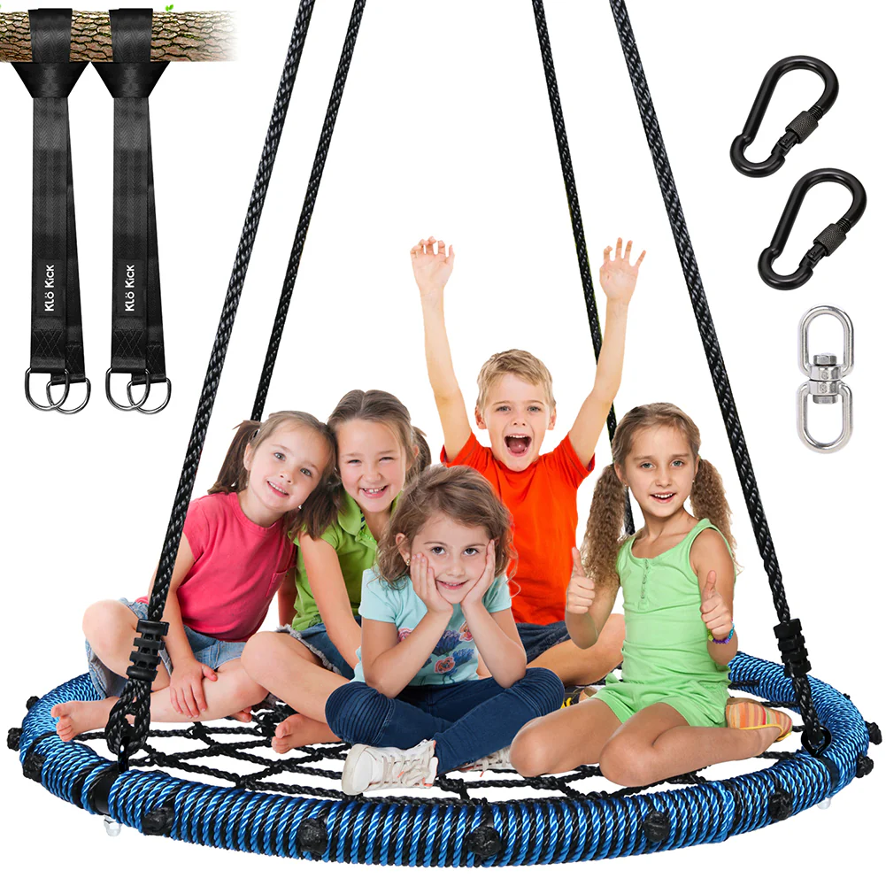 Heavy Duty 45 Spider Web Tree Swing Net Nest for Kids Adults Ring Seat