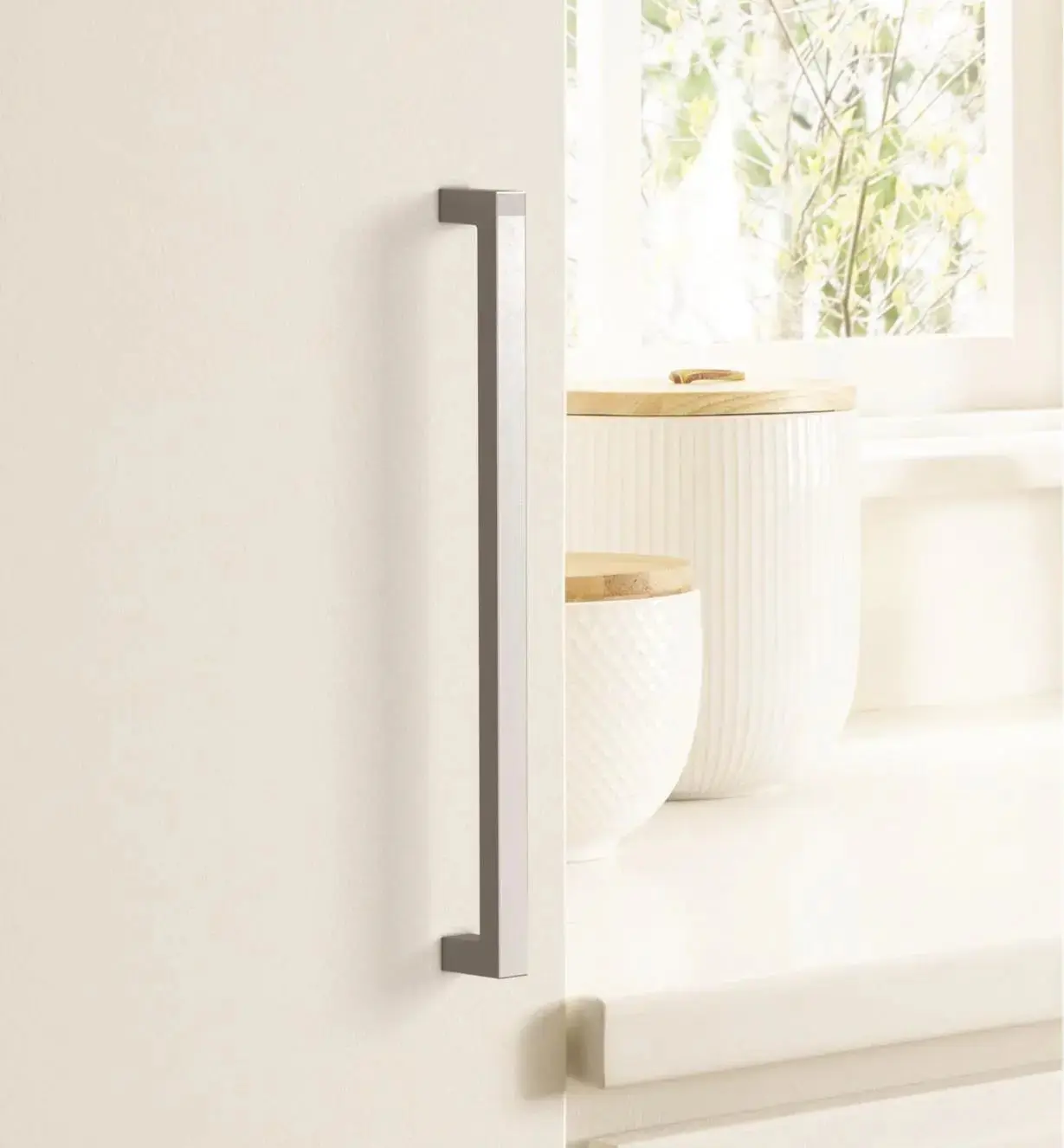 Squared Polished Chrome Cabinet Handles: Elegant Hardware for Kitchen & Furniture | Handcrafted Décor Brass Cabinet Pull - Drawer Pulls