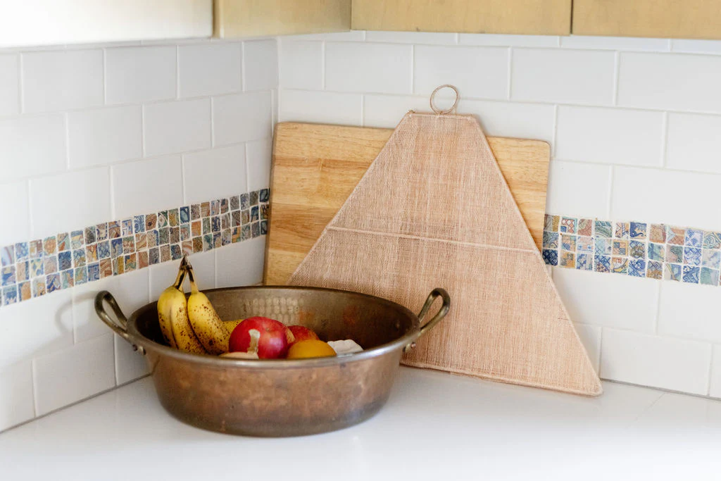 Handmade Collapsible Woven Food Tent | Natural Rose  | Set of 2