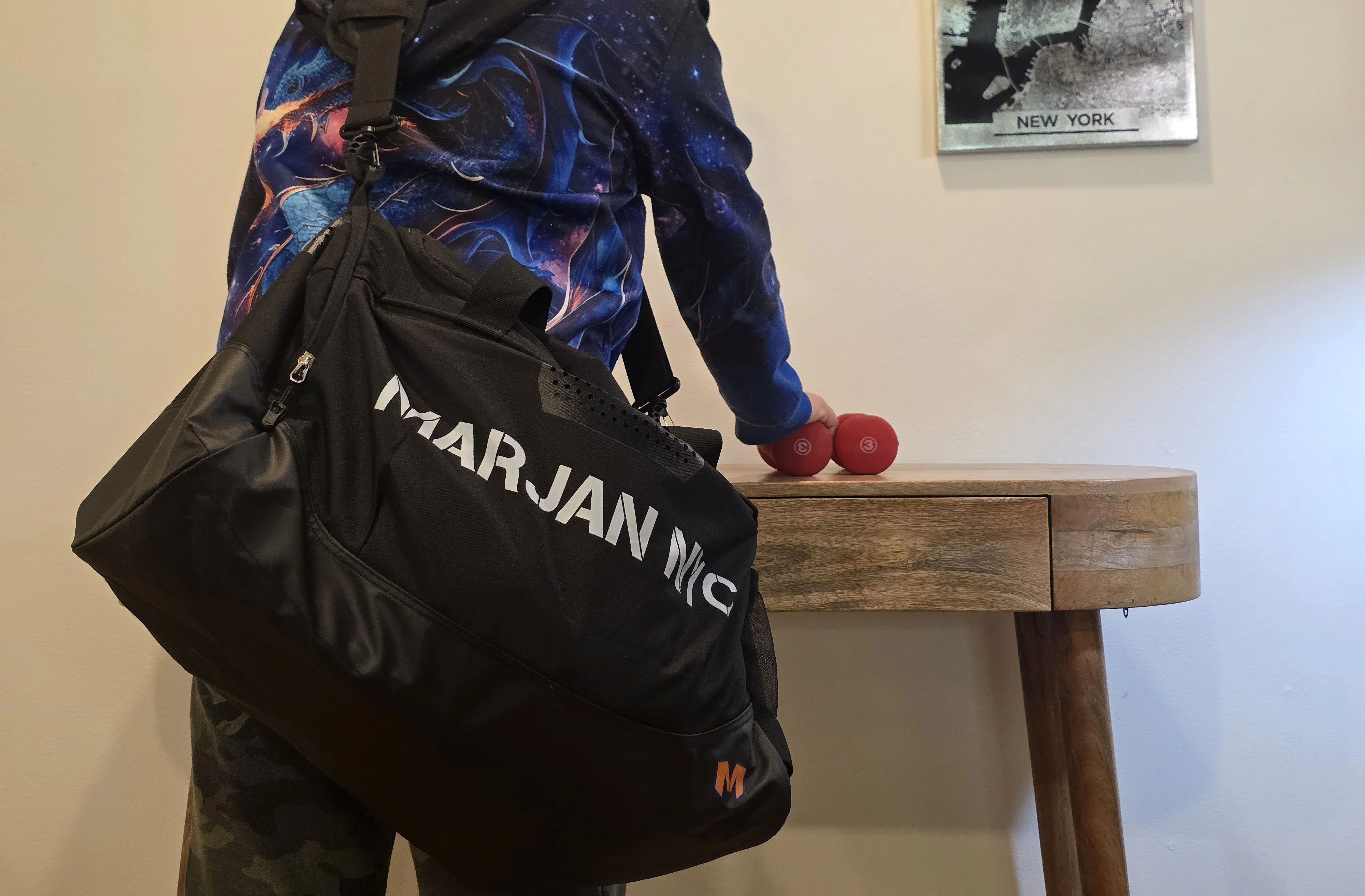 Marjan NYC Outdoor Wear-resistant Removable Hook Canvas Sport and Gym Bag