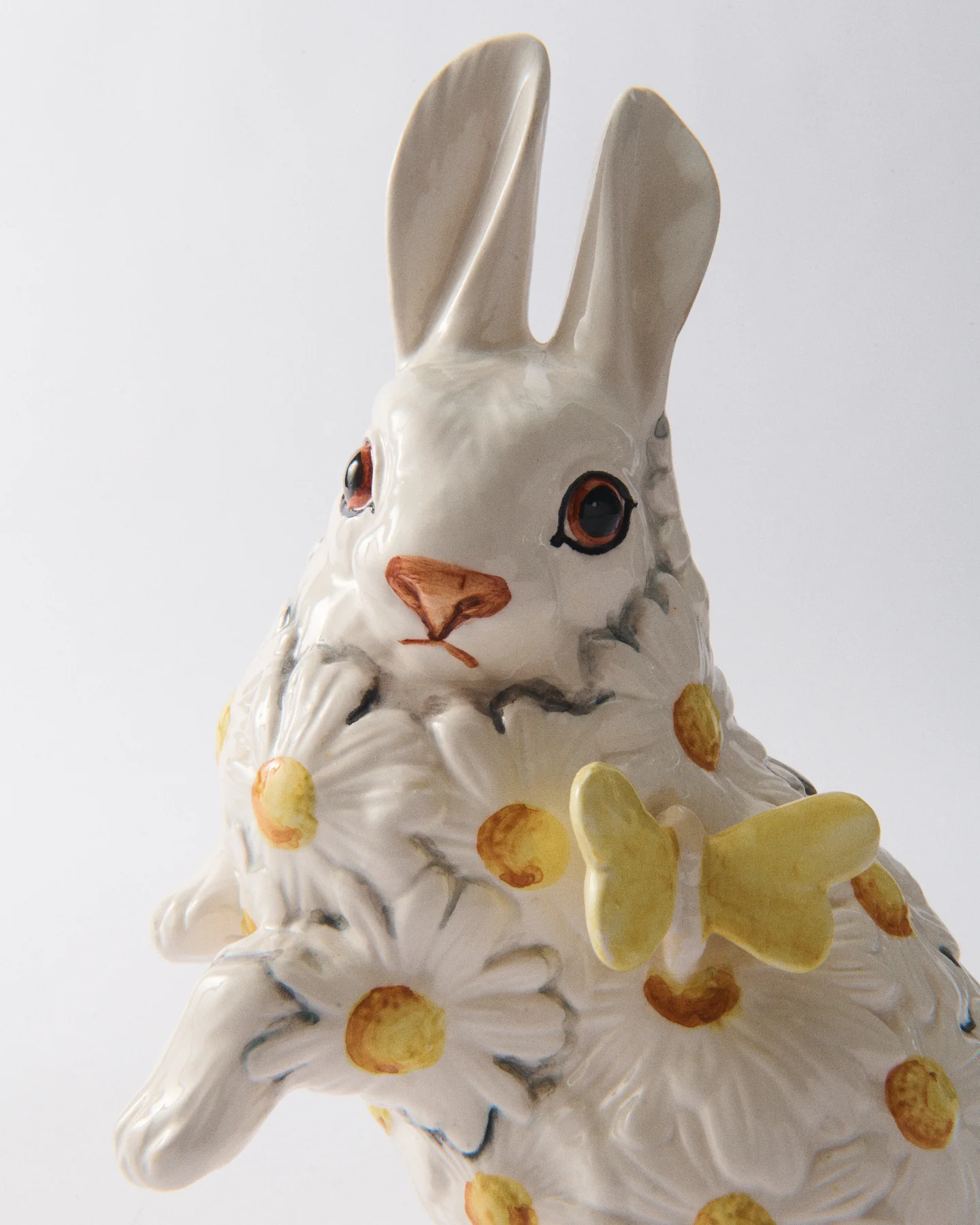 Hand Painted Ceramic Daisy Bunny