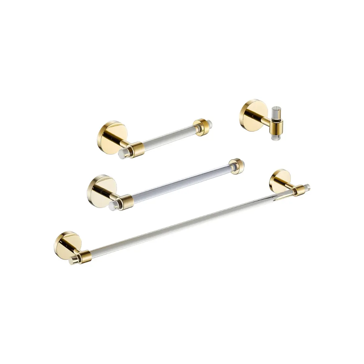 Luxury Acrylic Bathroom Set with Gold Accents