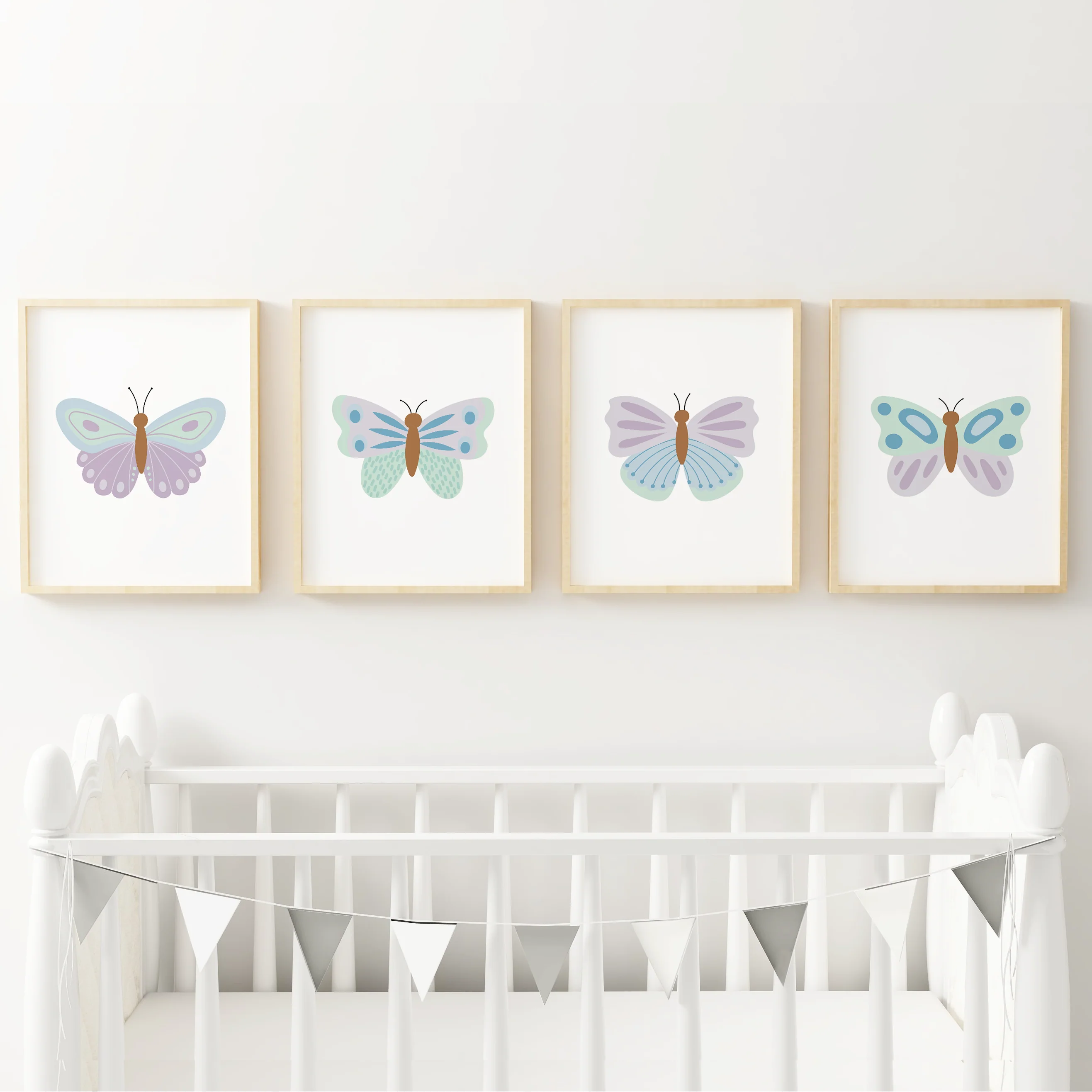 Beautiful Butterflies Art Prints (Set of 4)